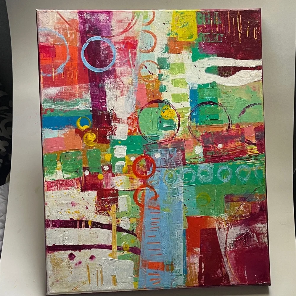 Abstract Multicolor Canvas Art - Picture 1 of 2